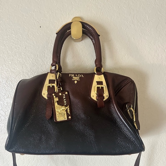 Authentic Prada Two-Tone Leather Satchel - Picture 6 of 9